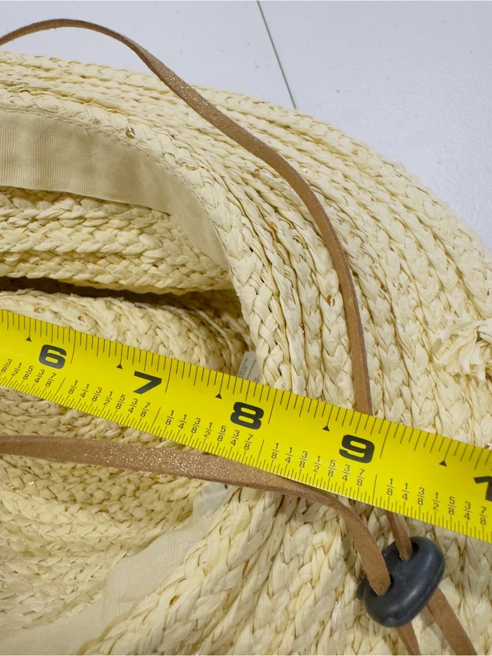 Cappelli Straworld Wide Brim Straw Sun Hat Beige One Size Adjustable Chin Strap